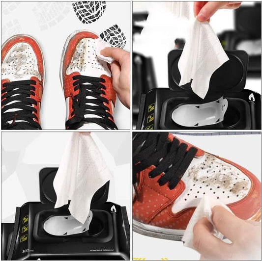 Natural Sneaker & Shoe Cleaner Wipes β 1 Pack of 80 Disposable Cleaning Wipes