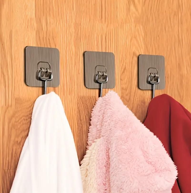 Golden Large Hooks for Hanging – Pack of 10 Stainless Steel Adjustable Hooks