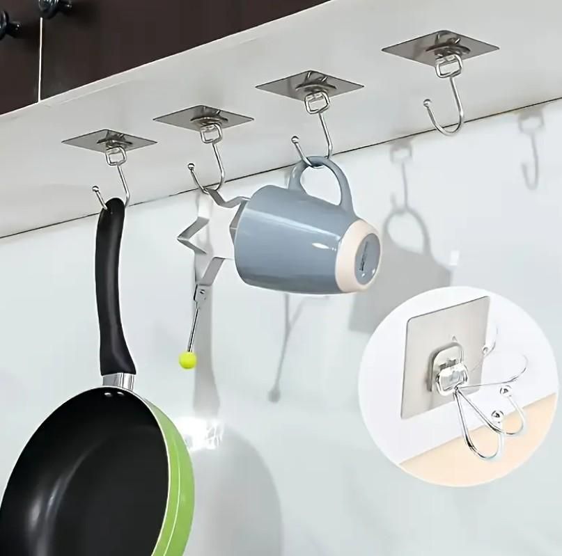 Golden Large Hooks for Hanging – Pack of 10 Stainless Steel Adjustable Hooks