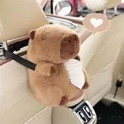 Capybara Tissue Holder – Plush Cartoon Car Tissue Box and Storage Bag