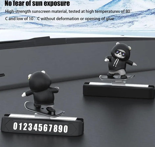 Car Dashboard Decorative Sliding Showpiece – Stylish Black Panda