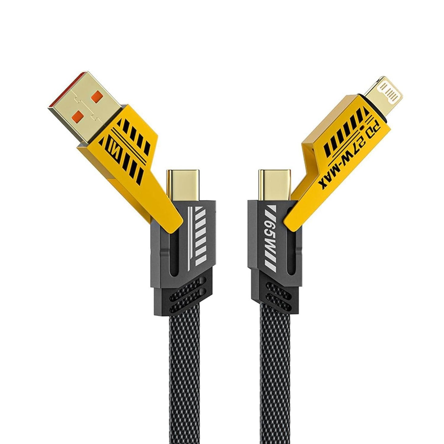 USB C Cable Lightning Cable 4-in-1 – Multi Charging Cable (Plastic-Free, Random Color)