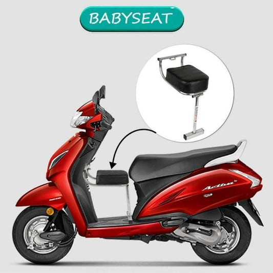 Portable Baby Seat for Scooters – Leather & Stainless Steel Safety Seat