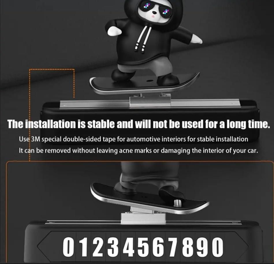 Car Dashboard Decorative Sliding Showpiece – Stylish Black Panda