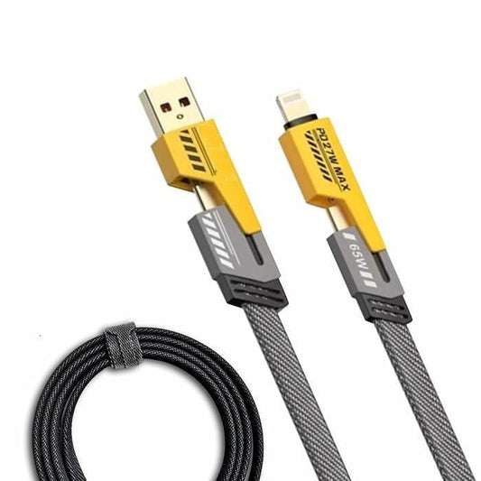 USB C Cable Lightning Cable 4-in-1 – Multi Charging Cable (Plastic-Free, Random Color)
