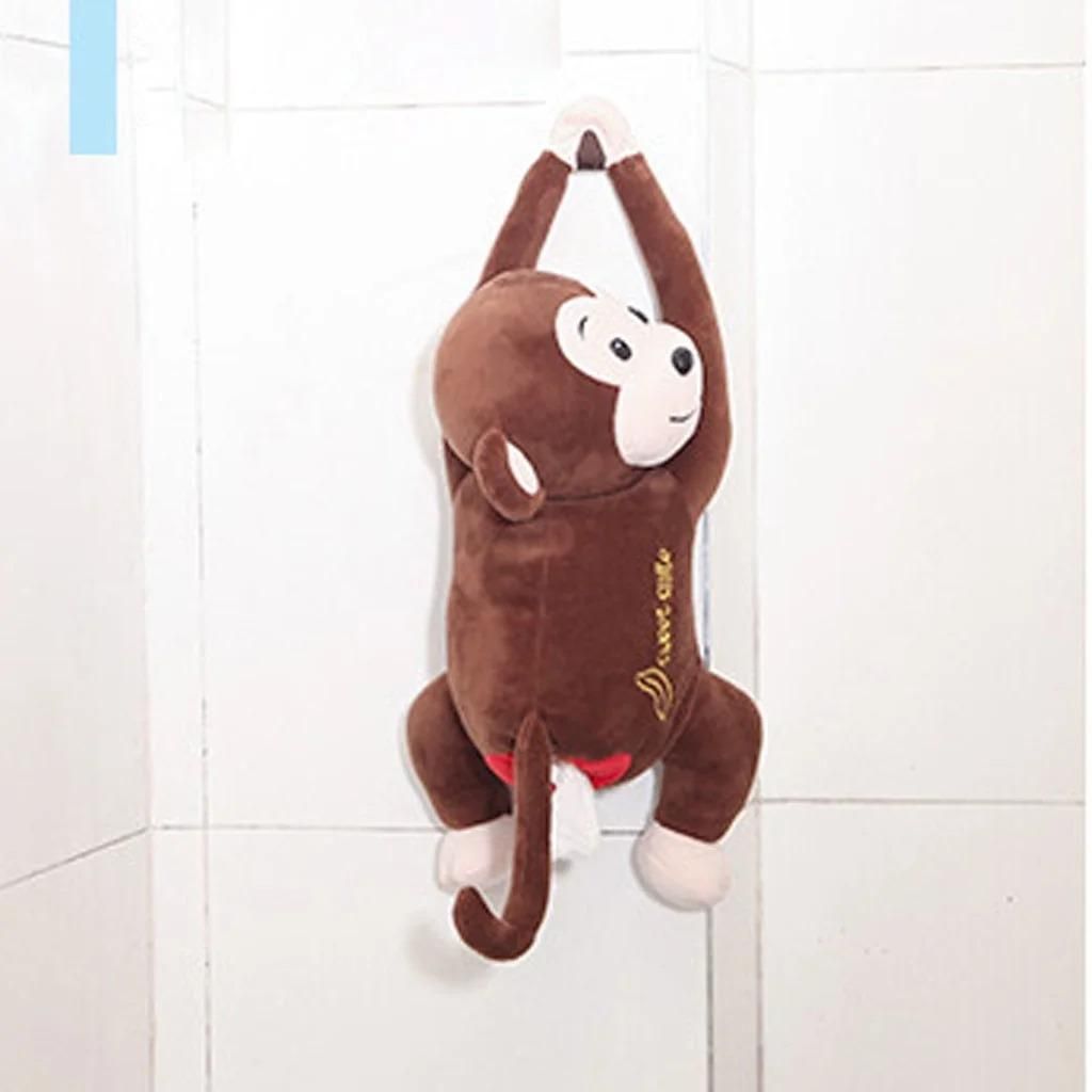 Monkey Tissue Holder – Plush Cartoon Tissue Storage Box for Home and Car