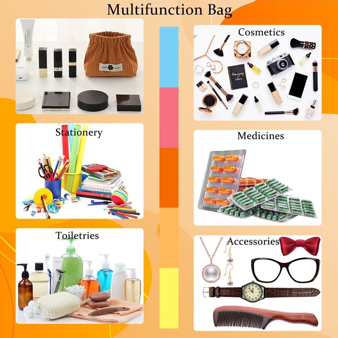 Small Makeup Bag – Portable Travel Pouch for Cosmetics & Essentials (Pack of 2)
