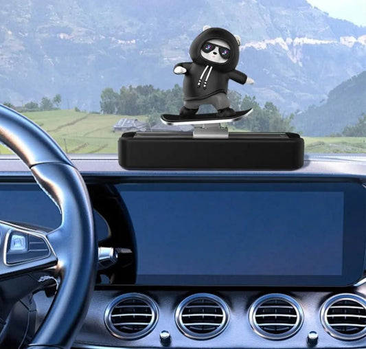 Car Dashboard Decorative Sliding Showpiece – Stylish Black Panda